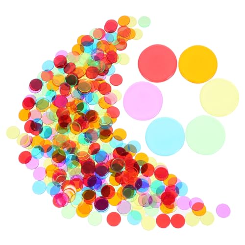 Vaguelly 500 Stück Kunststoff Poker Chips Transparent Abs Langlebige Spielmünzen für Bingo Partyspiele Belohnung und Zählzwecke Geeignet für Gruppen von Vaguelly