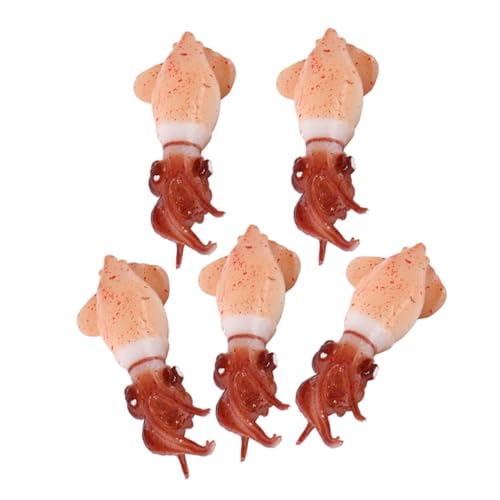 Vaguelly 5St Fake- -Dekor Modell aus künstlichem Fleisch Spielzeug Modelle Simulations- -Verzierung gefälschte Tintenfischfiguren Mini schmücken Fleischmodell kleine Meeresfrüchte von Vaguelly