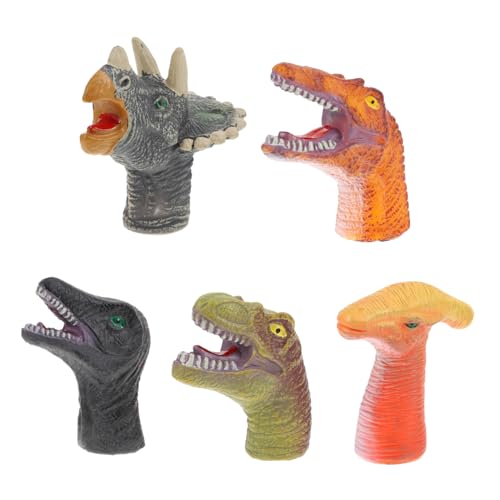 Vaguelly Kleinkindspielzeug 5st Handpuppenspielzeug Baby-Dinosaurier-Spielzeug Eltern-Kind Tier Fingerlinge Spielzeug Für Kleinkinder von Vaguelly