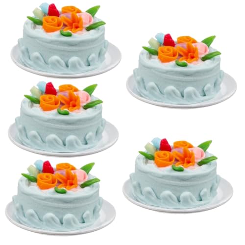 Vaguelly 5St Mini-Cupcakes puppenhaus Essen Miniatur Hochzeitszubehör winziges Essen Spielzeug Modelle künstlicher Nachtisch falscher Kuchen Kleiner Kuchen das Gericht Harz von Vaguelly