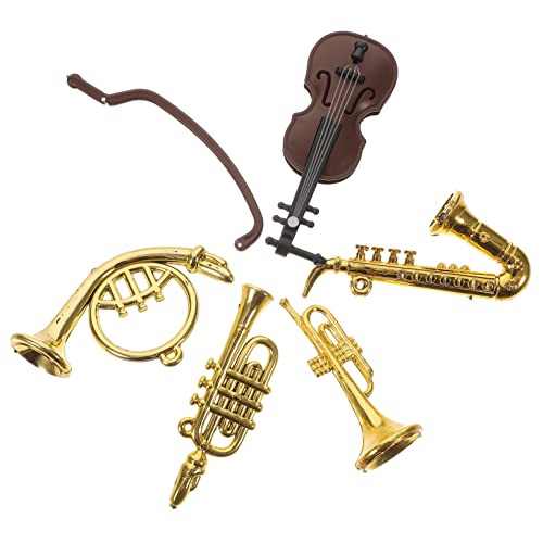 Vaguelly 5St Mini-Musikinstrumentenmodell Kinderspielzeug Mini-Trompete Musikzubehör Modelle Spielzeuge Mini-Hauszubehör Spielzeug für Mini-Instrumente Puppenhaus vorgeben Saxophon Suite von Vaguelly