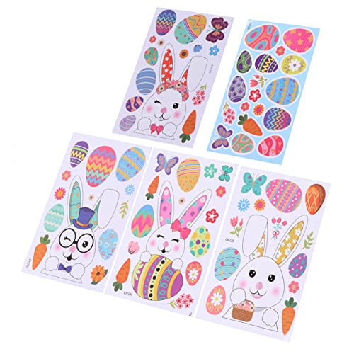 Vaguelly Osterhasen-Eier-Aufkleber-Set 5-teiliges Aufkleberpaket Dekorative Osteraufkleber Für Jungen Und Mädchen Party Zufälliger Stil von Vaguelly