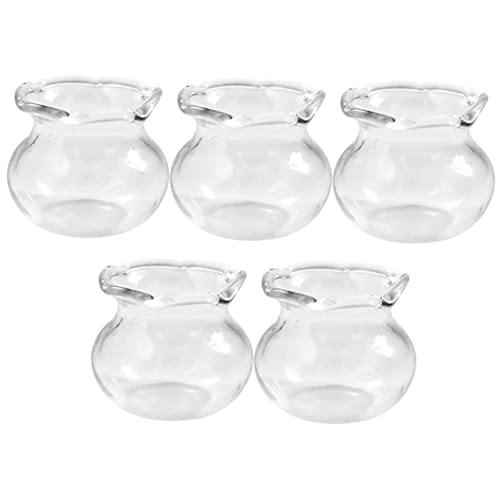 Vaguelly 5stücke Miniatur Glas Fisch Tanks Ornamente Für Puppenhaus Dekoration Transparentes Aquarium Zubehör Für Kreative Szenen Und Mini Gärten von Vaguelly