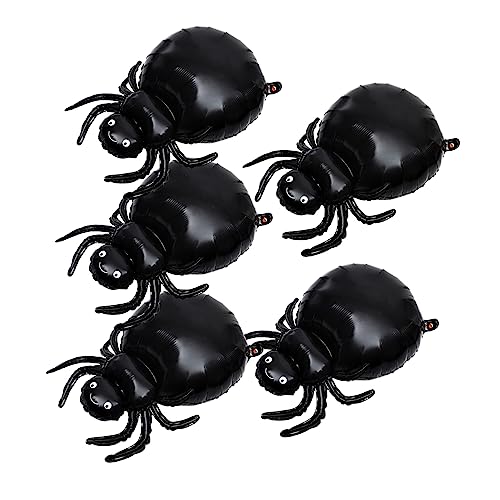 Vaguelly 5St Spinnenballon aus Aluminiumfolie sprühen Girlande Luft Aufblasgerät halloween costume halloween kleidung Spukhaus-Layout-Requisite Party-Layout-Ballon Black von Vaguelly