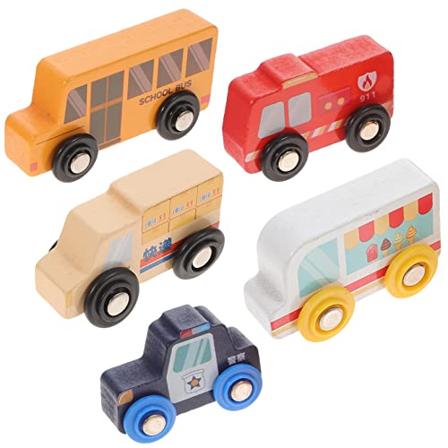 Vaguelly 5St Szenenauto aus Holz Miniautos für Kinder Kinderauto Kinderspielzeug Spielzeuge Autos Spielzeug Holzspielzeug für Kinder Mini-Automodelle aus Holz kompatibel Statue Wagen von Vaguelly
