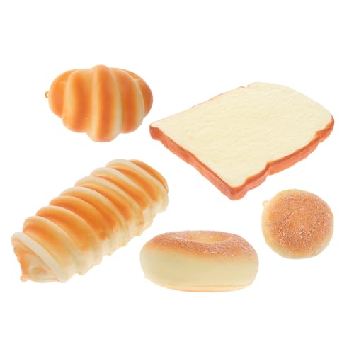 Vaguelly 5Stücke Lebendige Gefälschte Brot Requisiten Realistische Brot Deko Für Fotografie Bagel Hornbrot Dunkles Toast Und Raupenbrot Brotornament von Vaguelly
