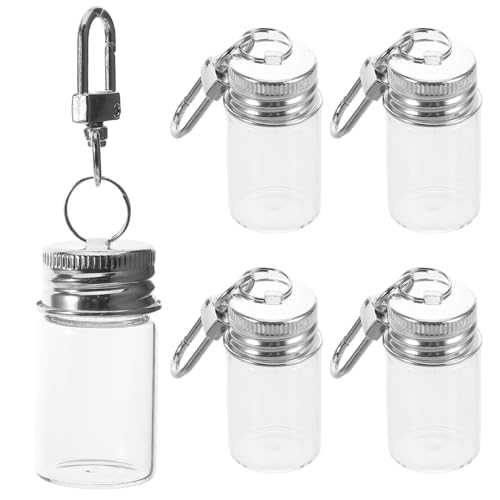 Vaguelly 5Stücke Mini Glasflaschen Schlüsselanhänger DIY Wunschflaschen aus Tragbare Kleine Flaschen für Parfüm und Kreative Bastelprojekte für Vaguelly 5Stücke Mini Glasflaschen Schlüsselanhänger DIY Wunschflaschen aus Tragbare Kleine Flaschen für Parfüm und Kreative Bastelprojekte für von Vaguelly