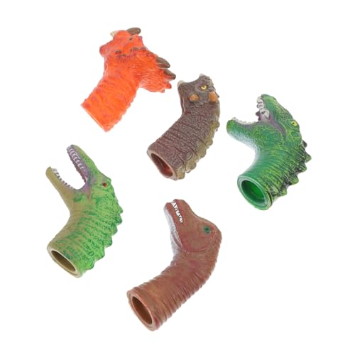 Vaguelly 5st Handpuppenspielzeug Lernspielzeug Dinosaurier Handpuppen Handpuppe Zum Geschichtenerzählen Gehirnspielzeug Kopf Marionette Fingerpuppe Puzzle Eltern-Kind Plastik Werkzeug von Vaguelly