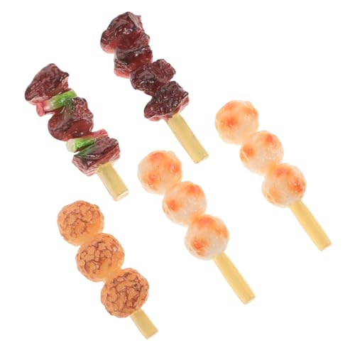 Vaguelly 5st Simulierte Grillspieße Gefälschtes Essen Grillspielset Für Gefälschte Lebensmittel Realistisch Grillen Gefälschtes Grillfleisch Mini-Lebensmittel PVC von Vaguelly