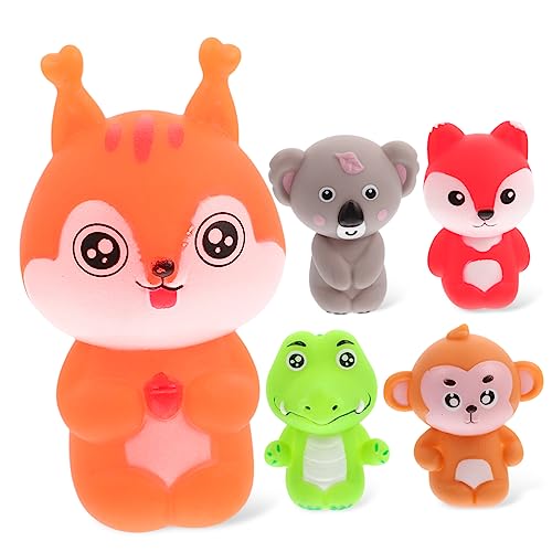 Vaguelly 5st Tierische Fingerpuppe Mehrere Futterspender Lipgloss-schlüsselanhänger Mini- Cartoon-Puppen Werkzeugspielzeug Tastatur- Lanyard-id-Halter Figuren Abs PVC von Vaguelly