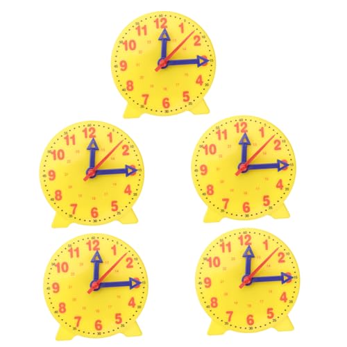Vaguelly 5st Uhrmodell Für Kinder Zeitlernwerkzeug Desktop-Spielzeug Requisiten Lehren Werkzeuge Für Kinder Gang Uhr 3-Zeiger-gliederuhr Puzzle Uhr Uhr Plastik Grundschule von Vaguelly