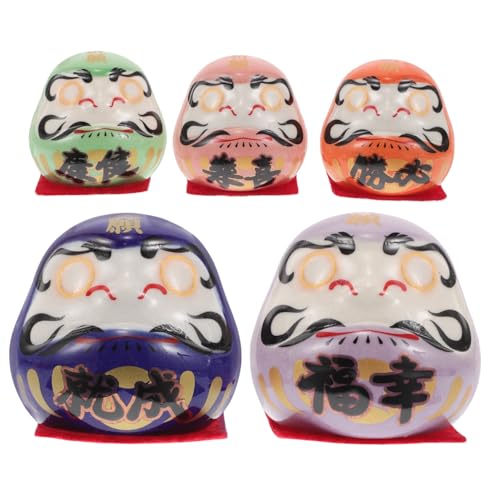 Vaguelly 5stücke Teiliges Japanische Glücksfigur Keramik Niedliche Dharma-doll Für Auto-armaturenbrett Heimdekoration Für Besondere Anlässe Vaguelly 5stücke Teiliges Japanische Glücksfigur Keramik Niedliche Dharma-doll Für Auto-armaturenbrett Heimdekoration Für Besondere Anlässe von Vaguelly