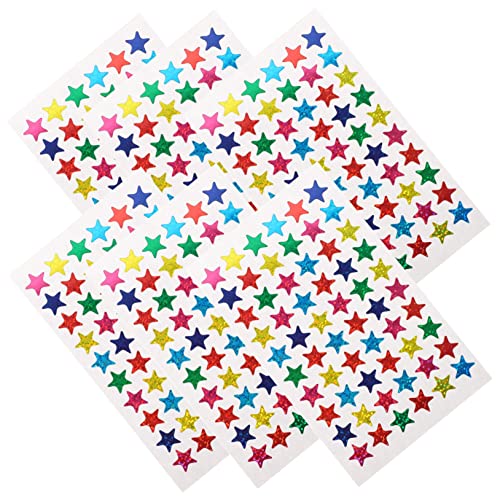 Vaguelly 6 Blätter Bunte Sternaufkleber Sterne-Aufkleber mehrfarbige Sternaufkleber Aufkleber Sterne Funkelnde Sternaufkleber Glitzersternaufkleber Funkelnde holographische Aufkleber Papier von Vaguelly