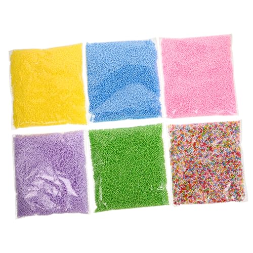 Vaguelly 6 Bunte Mikroschaumperlen Mikroperlenzubehör für “: DIY Bastelmaterial Mikroperlenzubehör“ Farbige Mikroperlen schaumstoffzubehör selber Machen Mikroschaum-Perlenfüller von Vaguelly