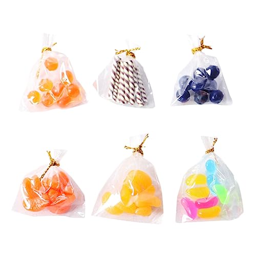 Vaguelly Puppenhaus Mini-lebensmittelbeutel - 6er-Pack Miniatur-Dessert Spielhaus- Fantasievolles Spielen Für Kinder Dekorative Miniaturen von Vaguelly