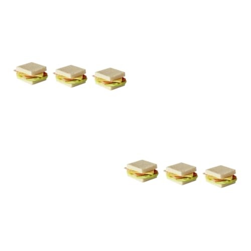 Vaguelly 6 STK Simulation Mini-Sandwich Mini-Zubehör Miniaturartikel Geschenke für Kinder kindergeschenke tortendeko Einschulung Mini-Food-Dekor Partyzubehör Modellieren schmücken Material von Vaguelly