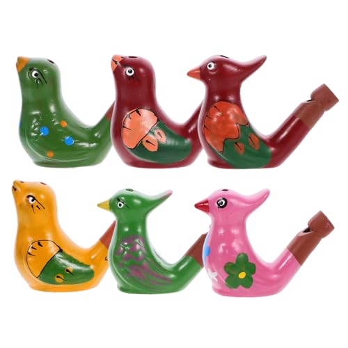 Vaguelly Einzigartige Vogelpfeifen Aus Keramik 6-teiliges Set Wasservogelpfeifenspielzeug Für Kinder Jungen Und Mädchen Partygeschenk Musikspielzeug von Vaguelly