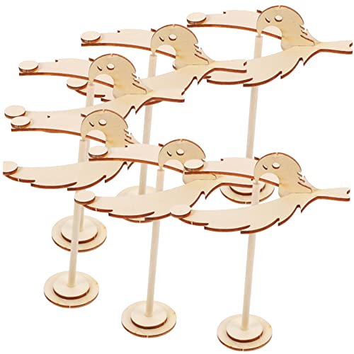 Vaguelly 6 Stck. Teiliges DIY Holz Vogelspielzeug für Malbares Balancing Bird Pädagogisches Kreativität und Motorischen Fähigkeiten von Vaguelly