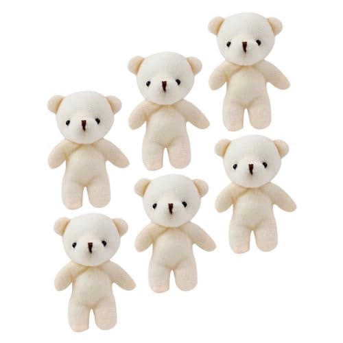 Vaguelly 6 Stücke Mini Entzückende Bär Stofftier Spielzeug Schlüsselanhänger Charme Plüsch Bär Puppe Für Tasche Decor von Vaguelly