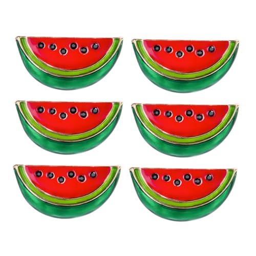Vaguelly 6 Stück Brosche kragennadel Wassermelonen-Anstecknadel Teil beachten Wassermelone Anstecker Stellnadel Hochzeit nicht Frauen Schal Clips Niedliche Kleiderclips Zinklegierung rot von Vaguelly
