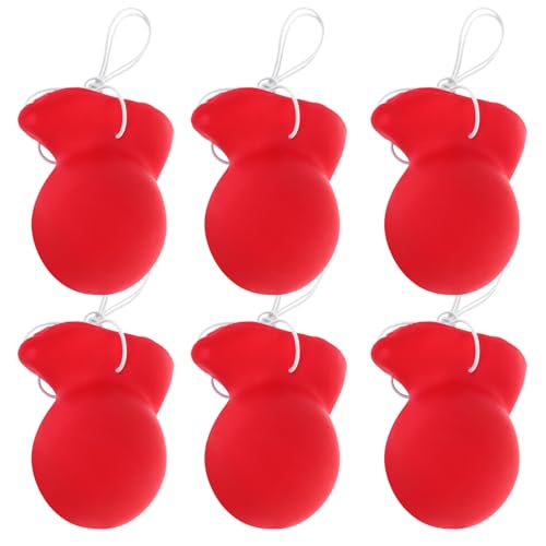 Vaguelly 6 Stück Clownsnase Cosplay-Clown-Nase Zirkusnase Aus Schaumstoff Halloween-Maske Falsche Nase Eines Zirkusclowns Erwachsene Party Clown -Cosplay Orange Clownnase Lustig Gummi Rot von Vaguelly