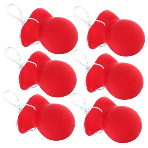 Vaguelly 6 Stück Clownsnase Schreimaske Kiefer Perücke Clown-Horn Kostüm Dinosaurier Kunst Der Clown Cosplay-Clown-Nase Requisiten Beängstigende Maske Schwamm-Clown-Nase Rot Gummi von Vaguelly