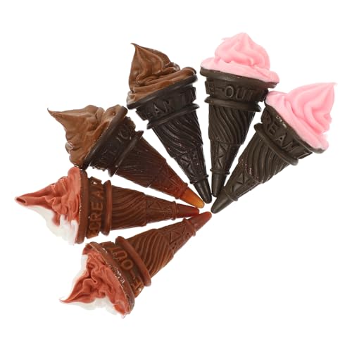 Vaguelly 6 Stück Eiskrem Dekorative Kunstharz Eiskrem für Puppenhaus und DIY Modelle Realistisches Design Jahren Schreibtisch Ornament von Vaguelly
