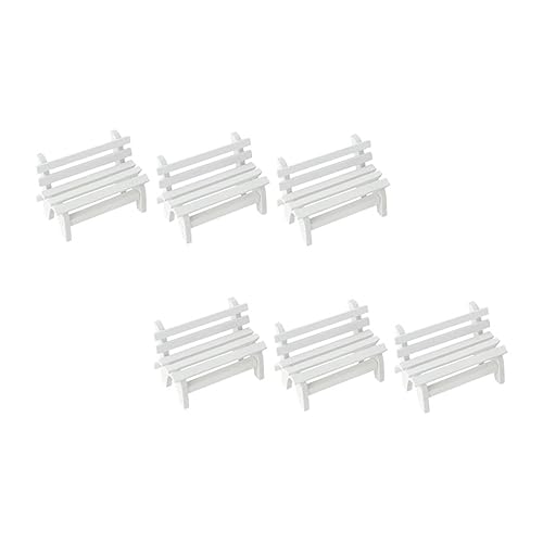 Vaguelly 6 Stück Miniaturbank Holzbank-Ornamente Für Puppenhaus Und Heimdekoration Ideal Zum Spielen Für Kinder von Vaguelly