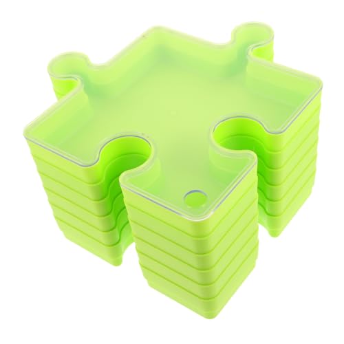 Vaguelly 6 Stück Kinderrätselspeicherbox Tabletts für Puzzletafel mit Abdeckung Perlen Tabletts Flaches Ablagefach Aufbewahrungshalter für Puzzles Plastik Grün von Vaguelly