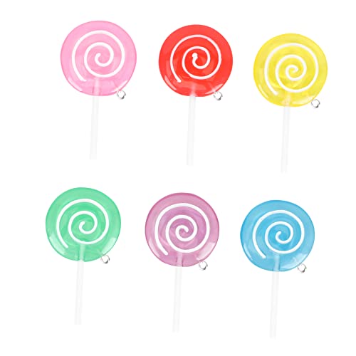 Vaguelly 6 Stück Lutschermodell Lutscher Süßigkeiten Ornamente Regenbogenwirbel Lutscherspielzeug Lutscher Requisiten Miniatur Hausdekore Miniatur Zuckerhut Praktische Dekore Simulierter von Vaguelly