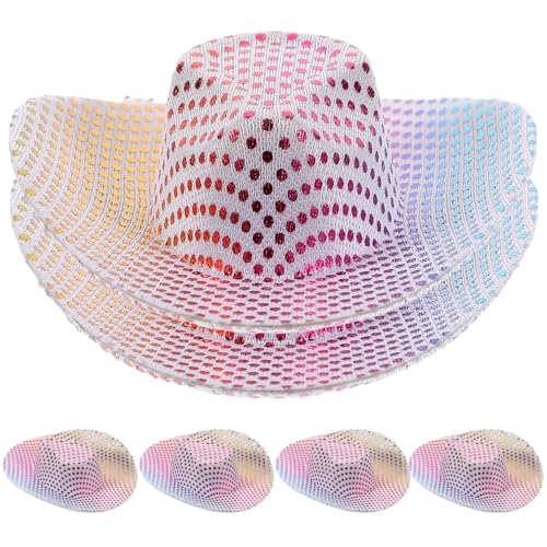 Vaguelly 6 Stück Mini Disco Hüte Farbige Mini Western Cowgirl Hüte für Puppen Festliche Dekoration für Partys Weinflaschen Puppenfotografie von Vaguelly