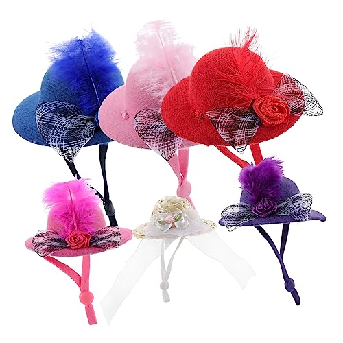 Vaguelly 6 Stück Mini-Hut Und Puppendekor Funkeln Halloween Party Puppe Mini Formelle Hüte Szene Geburtstag Kappen Miniatur Puppenhüte Zum Basteln Mini-hüte Polyester von Vaguelly