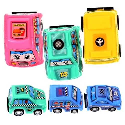 Vaguelly 6er Set Rückziehautos Für Mini Engineering Fahrzeuge Inertiale Spielzeugautos Ideales Lernspielzeug Für Kleinkinder Für Jungen Und ädchen Ab 3 Jahren von Vaguelly