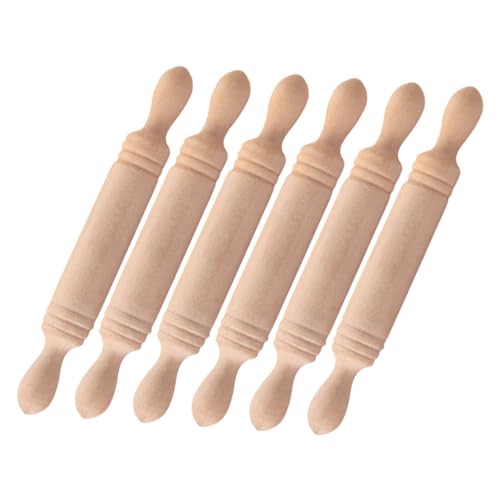 Vaguelly 6 Stück Mini-Nudelholz, Holz-Nudelholz, Basteln, Mini- -Nudelholz-Requisite, Mini- -Dekoration Vaguelly 6 Stück Mini-Nudelholz, Holz-Nudelholz, Basteln, Mini- -Nudelholz-Requisite, Mini- -Dekoration von Vaguelly