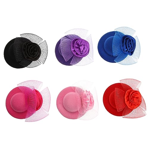Vaguelly 6 Stück Miniatur Hüte für Puppen DIY Teeparty Accessoires Dekorative Stoffhüte für Kostümgestaltung und Kreative Bastelprojekte von Vaguelly