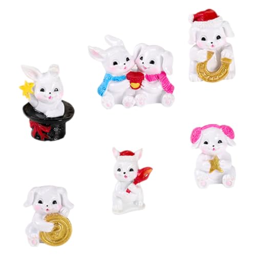 Vaguelly 6 Stück Miniatur-Kaninchen, Mini-Kaninchen-Figuren, Niedliche Häschen-statuen Für Mikro-landschafts-Tier-Ornamente Vaguelly 6 Stück Miniatur-Kaninchen, Mini-Kaninchen-Figuren, Niedliche Häschen-statuen Für Mikro-landschafts-Tier-Ornamente von Vaguelly