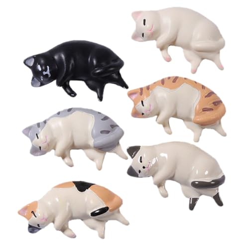 Vaguelly 6 Stück Miniatur-Katzen-Ornamente, Mini-Harz, Kleine Kätzchen-landschaftsverzierungen Vaguelly 6 Stück Miniatur-Katzen-Ornamente, Mini-Harz, Kleine Kätzchen-landschaftsverzierungen von Vaguelly