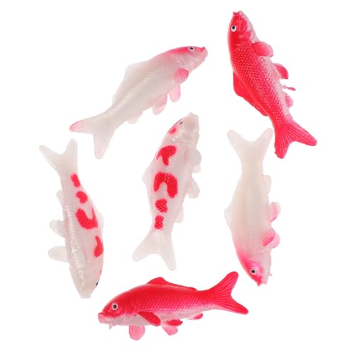 Vaguelly 6 Stück Miniatur Koi Fischfiguren Realistische Dekorationen für Aquarien Tischdekoration und Langlebige für Zuhause und von Vaguelly
