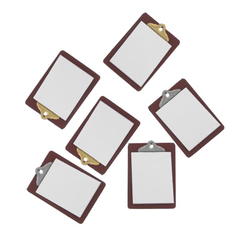Vaguelly 6 Stück Miniatur Schreibtafeln Clipboards Whiteboards für Puppenhaus Dekoration Realistische Kleine Schreibbretter Leicht und Vielseitig für DIY Zubehör von Vaguelly
