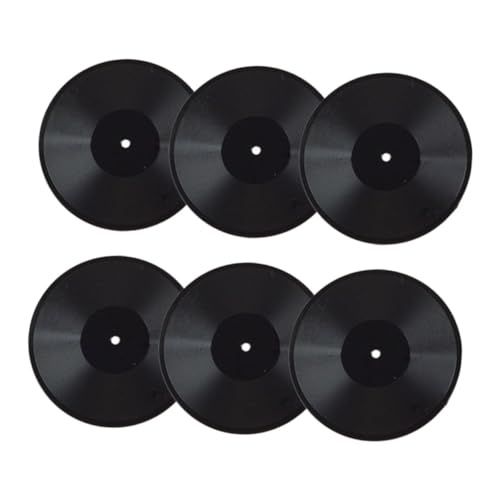 Vaguelly 6 Stück Miniatur Vinyl Schallplatten Teiliges Deko für Puppenhaus Vintage Look Simuliertes Schallplattenmodell für Mikro Landschaften und DIY Bastelprojekte von Vaguelly