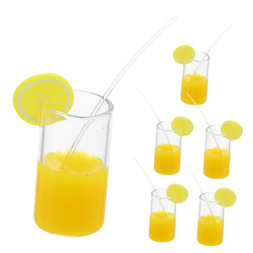 Vaguelly 6 Stück Miniaturbecher Mini-Teetassen Mini-Tassen Mini-Saft Mini-Hausbecher winziges Mini -Kaffeetassen Mini-Wasserbecher Miniatur-Saftbecher Harz Yellow von Vaguelly