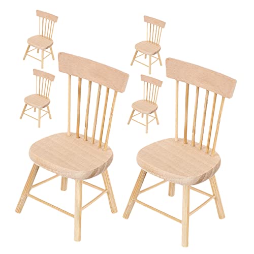 Vaguelly 6 Stück Modell Eines Holzstuhls Miniatur Puppe Ästhetisch Mini House Accessory Mini-bücherregal Ministuhl Aus Holz Stuhlmodell Mini-Stuhl-Modell Mini-holzstühle Möbelmodell von Vaguelly