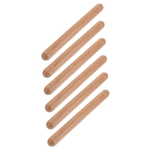 Vaguelly 6 Stück Musikinstrumenten Sticks Rhythmus Schlagstäbe Für Pädagogische Musik Schlagstäbe Frühpädagogische Schlaginstrumenten Sticks Trommelstock Aus Holz von Vaguelly