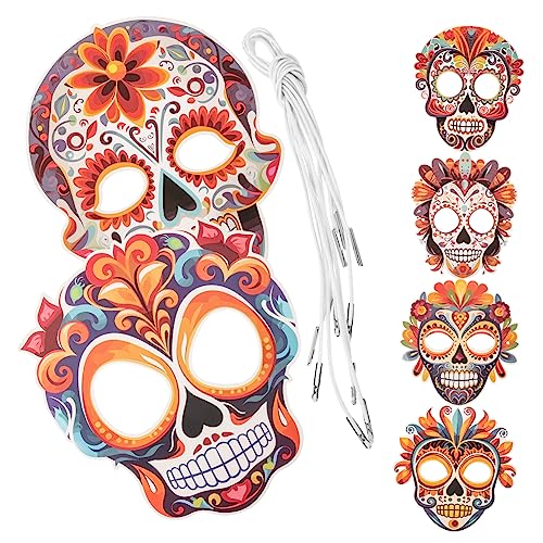 Vaguelly 6 Stück Papiermasken Mexikanische Tag der Toten Masken Dekorative Gruselmasken für Halloween Cosplay und Karneval Atmungsaktiv und Hautfreundlich Kostümzubehör für Fesselnde Vaguelly 6 Stück Papiermasken Mexikanische Tag der Toten Masken Dekorative Gruselmasken für Halloween Cosplay und Karneval Atmungsaktiv und Hautfreundlich Kostümzubehör für Fesselnde von Vaguelly