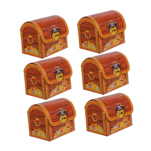 Vaguelly 6 Stück Piraten-schatztruhe, Pralinenschachtel, Piraten-party, Süßigkeiten-leckereien-halter, Kinder-party- -box Vaguelly 6 Stück Piraten-schatztruhe, Pralinenschachtel, Piraten-party, Süßigkeiten-leckereien-halter, Kinder-party- -box von Vaguelly