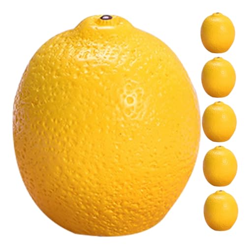 Vaguelly 6 Stück Puppenhaus Mini-Zitronen künstliche Zitronen hühner DIY Obstschmuck gefälscht dekorativ Mini-Simulations-Zitronendekor Fruchtmodell Prop Harz Yellow von Vaguelly