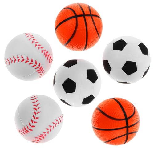 Vaguelly 6 Stück Schaumstoff-stressball Sensorisch Zappeln Sport Mini Lustige Dehnbare Bälle Stressbälle in Großen Mengen Leckerlibeutelfüller Druckbälle Polyurethan von Vaguelly