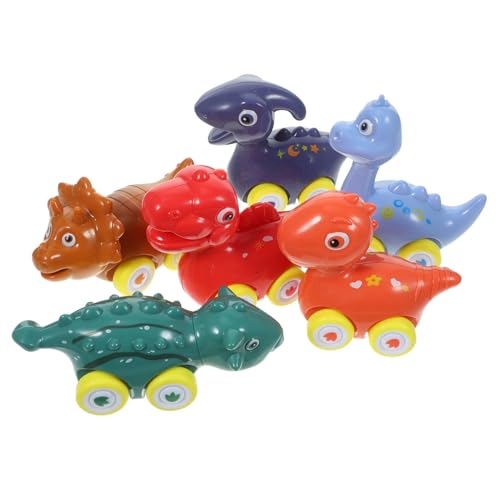Vaguelly 6 Stück Teiliges Dinosaurier Spielzeugauto Inertie Rückziehauto mit Kreativem Dinosaurier Design Kinderfreundlich Leicht zu Halten für Kleinkinder und Jungen Fördert Spielerisches von Vaguelly