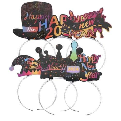 Vaguelly 6 Stück Teiliges Happy Year Haarreifen Leichter Silvester Kopfschmuck mit Kreativem Design Komfortabel und Langlebig für Neujahrsfeier Party und Fotorequisiten Vaguelly 6 Stück Teiliges Happy Year Haarreifen Leichter Silvester Kopfschmuck mit Kreativem Design Komfortabel und Langlebig für Neujahrsfeier Party und Fotorequisiten von Vaguelly