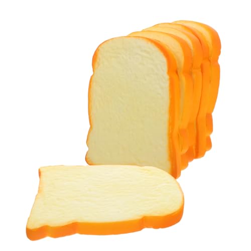 Vaguelly 6 Stück Teiliges Künstliche Toastbrot Scheiben Realistische Simulation Brotdeko für Hochzeit Fensterladen Party Food Display Küchen Dekoration von Vaguelly